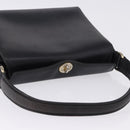 GUCCI Hand Bag Leather Black Gold Auth 197873-6