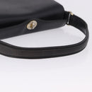 GUCCI Hand Bag Leather Black Gold Auth 197873-7
