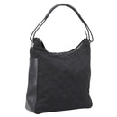 GUCCI GG Canvas Shoulder Bag Nylon Black Silver 001 3770 Auth 197874A-1
