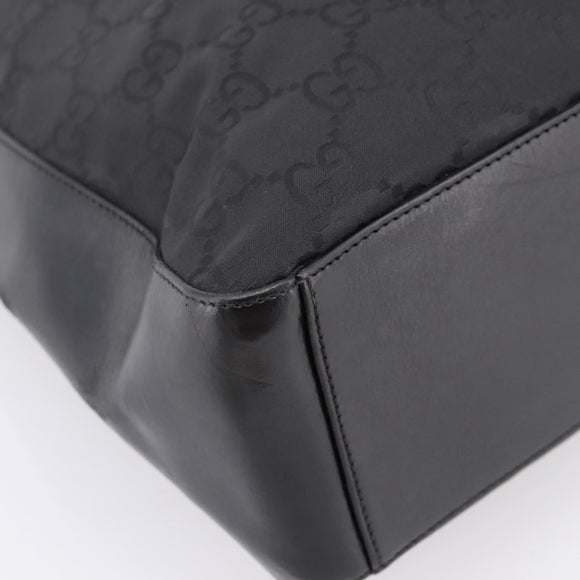 GUCCI GG Canvas Shoulder Bag Nylon Black Silver 001 3770 Auth 197874A