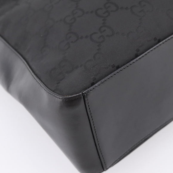 GUCCI GG Canvas Shoulder Bag Nylon Black Silver 001 3770 Auth 197874A