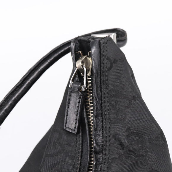 GUCCI GG Canvas Shoulder Bag Nylon Black Silver 001 3770 Auth 197874A