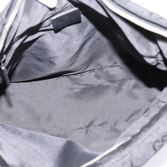GUCCI GG Canvas Shoulder Bag Nylon Black Silver 001 3770 Auth 197874A