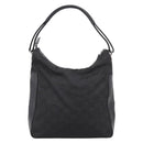 GUCCI GG Canvas Shoulder Bag Nylon Black Silver 001 3770 Auth 197874A-2