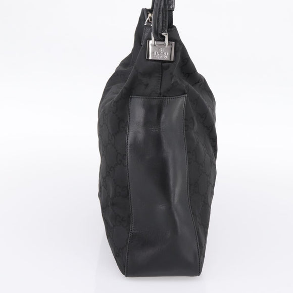 GUCCI GG Canvas Shoulder Bag Nylon Black Silver 001 3770 Auth 197874A