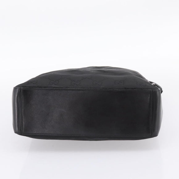GUCCI GG Canvas Shoulder Bag Nylon Black Silver 001 3770 Auth 197874A