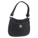 MCM Shoulder Bag Leather Black Silver Auth 197876-1