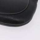 MCM Shoulder Bag Leather Black Silver Auth 197876-11