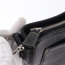MCM Shoulder Bag Leather Black Silver Auth 197876-15