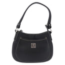 MCM Shoulder Bag Leather Black Silver Auth 197876-2
