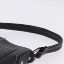 MCM Shoulder Bag Leather Black Silver Auth 197876-8