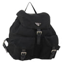 PRADA Backpack Nylon Black Silver Auth 197878-1