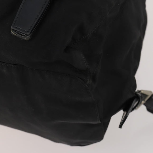 PRADA Backpack Nylon Black Silver Auth 197878