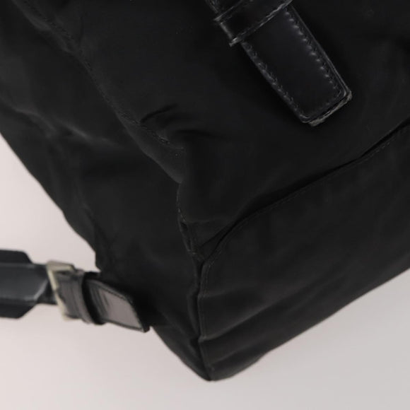 PRADA Backpack Nylon Black Silver Auth 197878