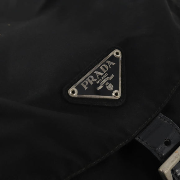 PRADA Backpack Nylon Black Silver Auth 197878