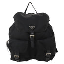 PRADA Backpack Nylon Black Silver Auth 197878-2
