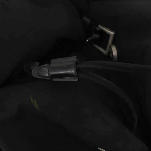 PRADA Backpack Nylon Black Silver Auth 197878