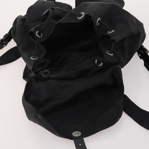 PRADA Backpack Nylon Black Silver Auth 197878