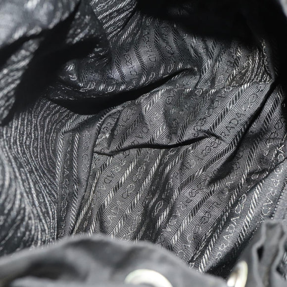 PRADA Backpack Nylon Black Silver Auth 197878