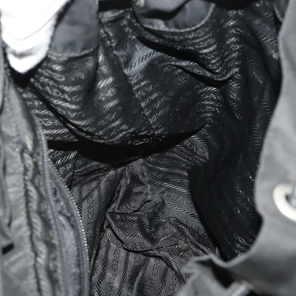 PRADA Backpack Nylon Black Silver Auth 197878