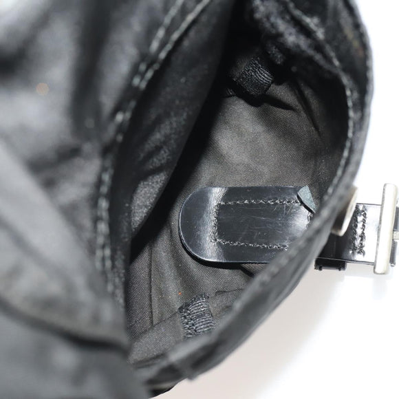 PRADA Backpack Nylon Black Silver Auth 197878