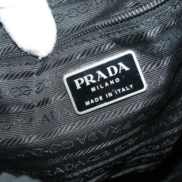 PRADA Backpack Nylon Black Silver Auth 197878