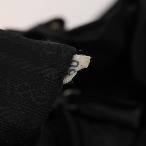 PRADA Backpack Nylon Black Silver Auth 197878