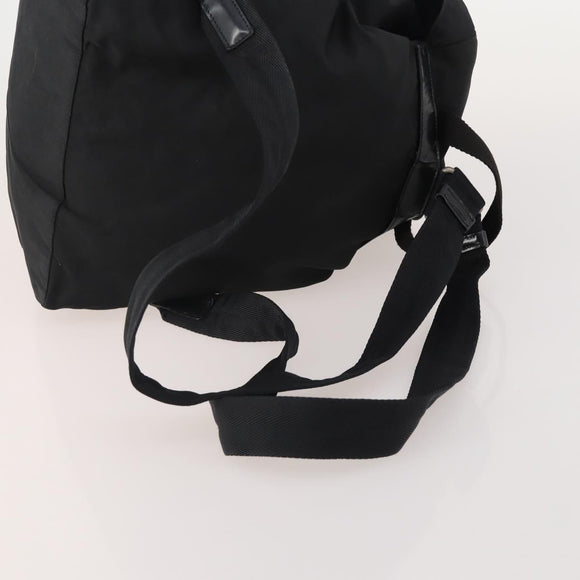 PRADA Backpack Nylon Black Silver Auth 197878