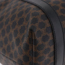 CELINE Macadam Canvas Shoulder Bag PVC Leather Black Gold Auth 197880V-8