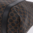 CELINE Macadam Canvas Shoulder Bag PVC Leather Black Gold Auth 197880V-15