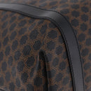 CELINE Macadam Canvas Shoulder Bag PVC Leather Black Gold Auth 197880V-16