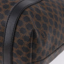 CELINE Macadam Canvas Shoulder Bag PVC Leather Black Gold Auth 197880V-17
