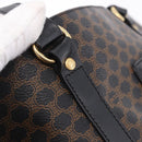 CELINE Macadam Canvas Shoulder Bag PVC Leather Black Gold Auth 197880V-9
