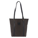 CELINE Macadam Canvas Shoulder Bag PVC Leather Black Gold Auth 197880V-13
