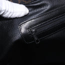 CELINE Macadam Canvas Shoulder Bag PVC Leather Black Gold Auth 197880V-22