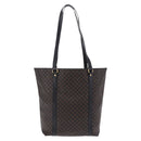 CELINE Macadam Canvas Shoulder Bag PVC Leather Black Gold Auth 197880V-2