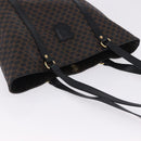 CELINE Macadam Canvas Shoulder Bag PVC Leather Black Gold Auth 197880V-6