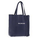 BALENCIAGA Everyday XXS Hand Bag Leather 2way Navy Silver 551815 Auth 197884V-1