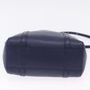 BALENCIAGA Everyday XXS Hand Bag Leather 2way Navy Silver 551815 Auth 197884V-5