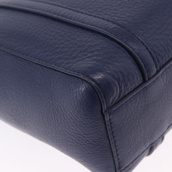 BALENCIAGA Everyday XXS Hand Bag Leather 2way Navy Silver 551815 Auth 197884V