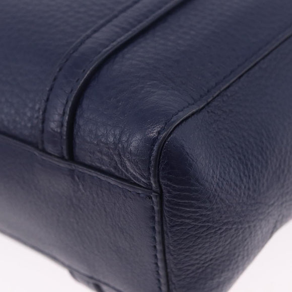 BALENCIAGA Everyday XXS Hand Bag Leather 2way Navy Silver 551815 Auth 197884V