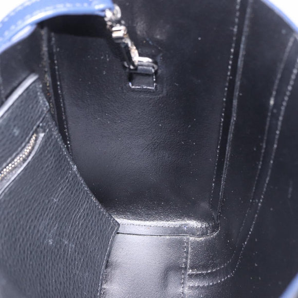 BALENCIAGA Everyday XXS Hand Bag Leather 2way Navy Silver 551815 Auth 197884V