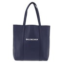 BALENCIAGA Everyday XXS Hand Bag Leather 2way Navy Silver 551815 Auth 197884V-13