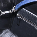 BALENCIAGA Everyday XXS Hand Bag Leather 2way Navy Silver 551815 Auth 197884V-23
