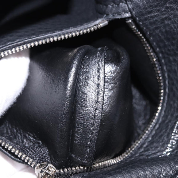 BALENCIAGA Everyday XXS Hand Bag Leather 2way Navy Silver 551815 Auth 197884V