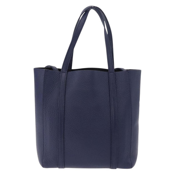BALENCIAGA Everyday XXS Hand Bag Leather 2way Navy Silver 551815 Auth 197884V
