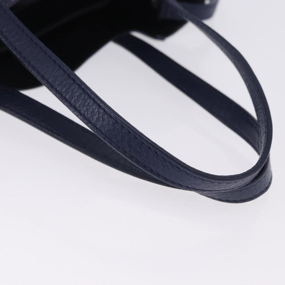 BALENCIAGA Everyday XXS Hand Bag Leather 2way Navy Silver 551815 Auth 197884V