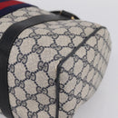 GUCCI GG Supreme Sherry Line Clutch Bag PVC Navy Gold 010 378 Auth 197885-10