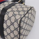 GUCCI GG Supreme Sherry Line Clutch Bag PVC Navy Gold 010 378 Auth 197885-12