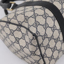 GUCCI GG Supreme Sherry Line Clutch Bag PVC Navy Gold 010 378 Auth 197885-13